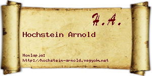 Hochstein Arnold névjegykártya